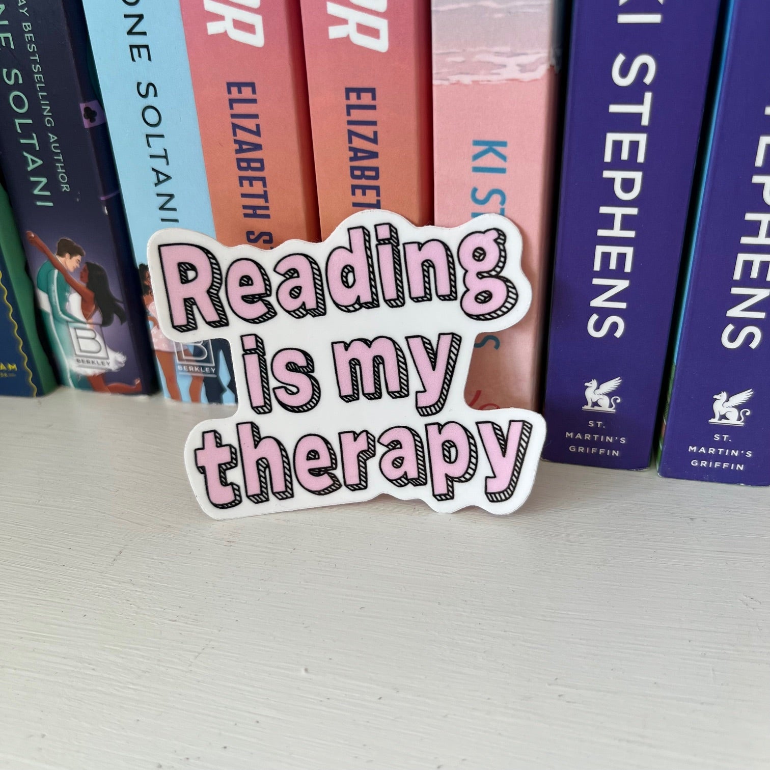 Reading is My Therapy Sticker