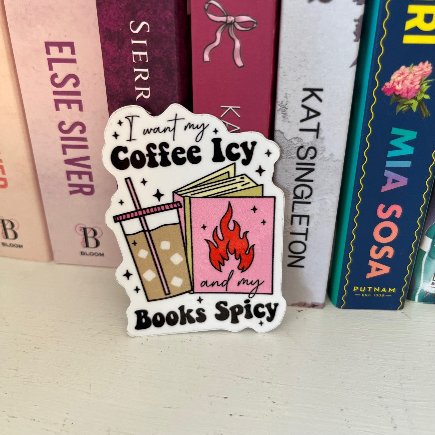 I Want My Coffee Icy and My Books Spicy Sticker