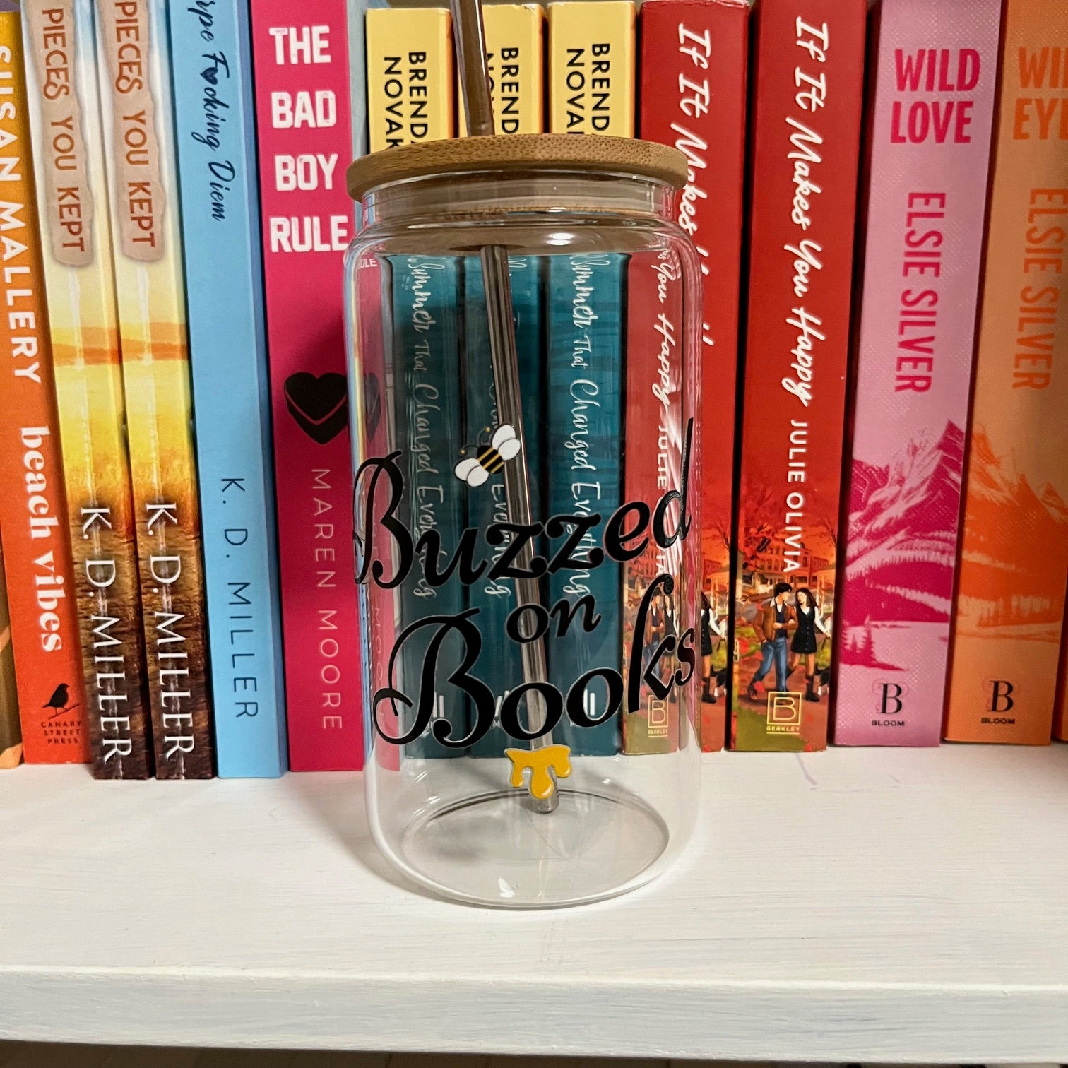 Buzzed On Books Glass Tumbler