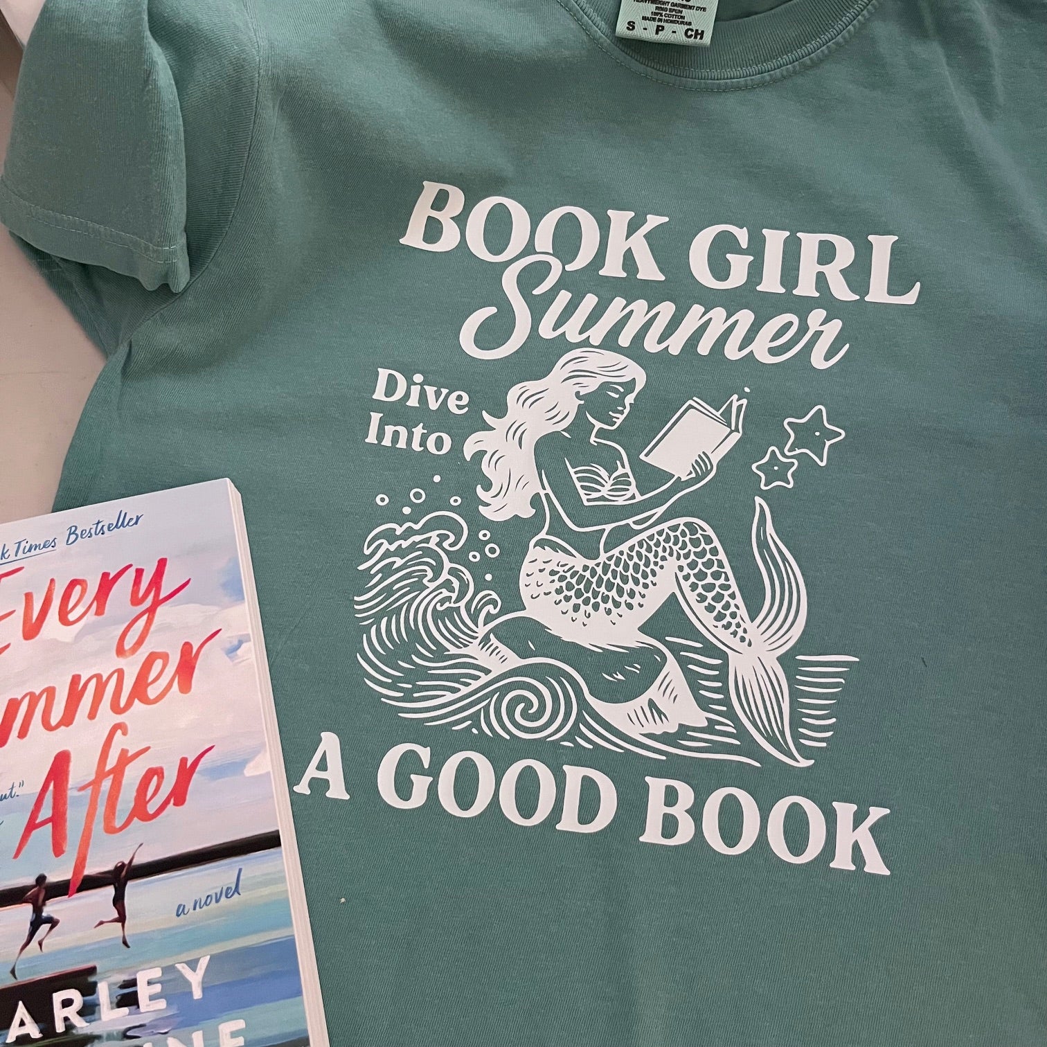 Book Girl Summer T-Shirt (Seafoam)